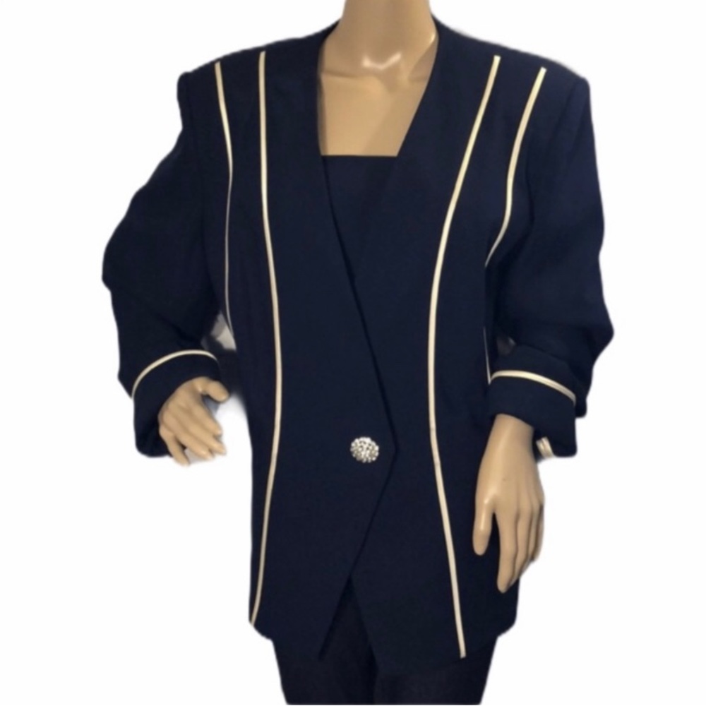 Vintage Chancelle Nautical Blazer Rhinestones 1990s 18